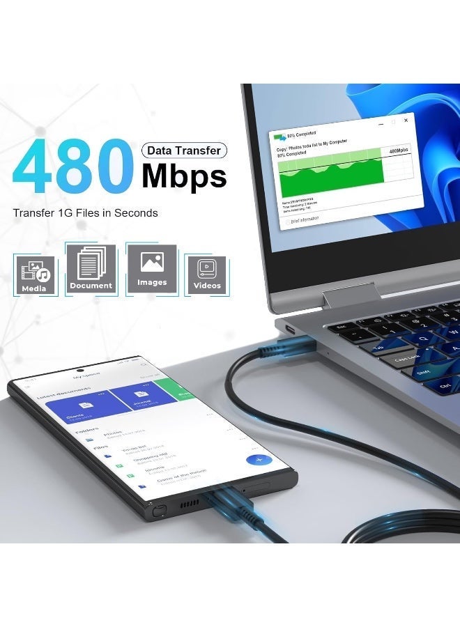 شاحن حائط 45 واط شحن فائق السرعة USB-C مع كيبل تايب سي إلى تايب سي، شاحن سريع PD لهواتف أندرويد – قابس بريطاني أسود - Image 4
